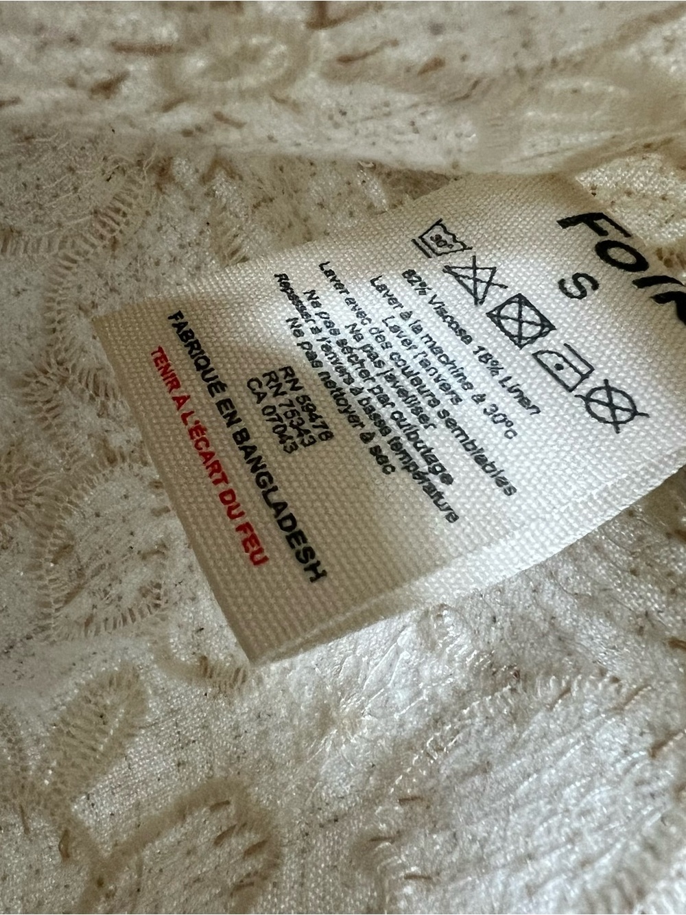Folk NWT Cody Ivory Linen Blend Embroidered Button Down Shirt - Picture 9 of 11